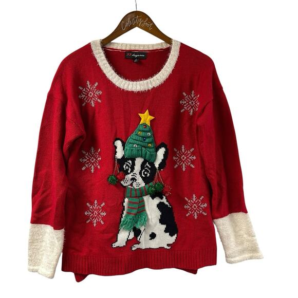 Not So Ugly Christmas Sweater Pug Tree Bells Medium Festive Fun Holiday - Picture 9 of 9
